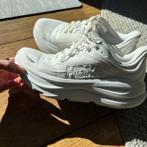 Hoka Bondi 9 All-White Athletic Sneakers
